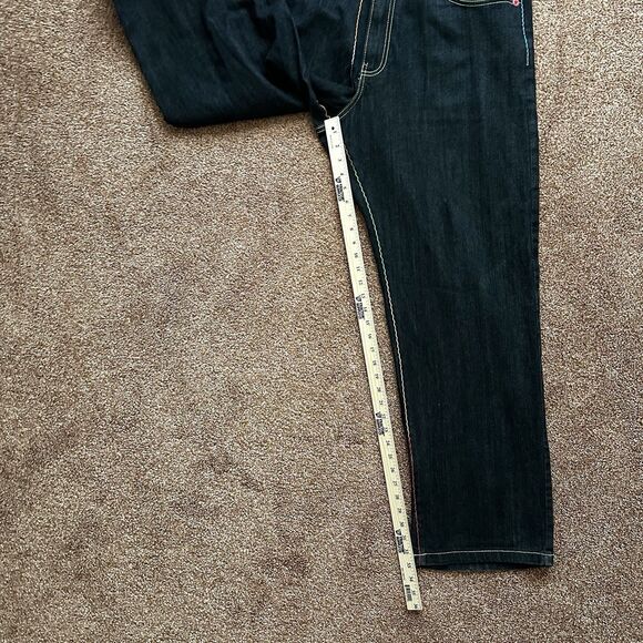 Bklynn Xpress Jeans 38x33 Embroidered Y2K Grunge Black Denim Relaxed High Rise - Picture 8 of 9
